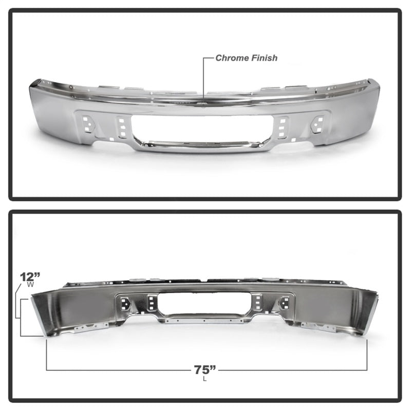 Spyder 9948473 fits Ford 09-14 F150 w/o Fog Light Hole Front Bumper - Chrome (O