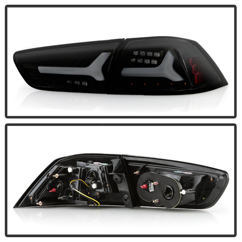 Spyder 5088147 fits Mitsubishi 08-14 Lancer/Evolution X V2 LED Tail Lights - Bl