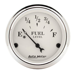 AutoMeter 1606 AutoMeter Gauge Fuel Level 2-1/16in. 240 Ohm(e) to 33 Ohm(f) Elec Old Tyme White
