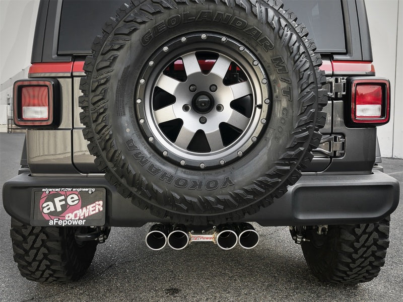 AFE 49-38071-P Series 2.5in. 304 SS C/B Exhaust System 2018 fits Jeep Wrangler