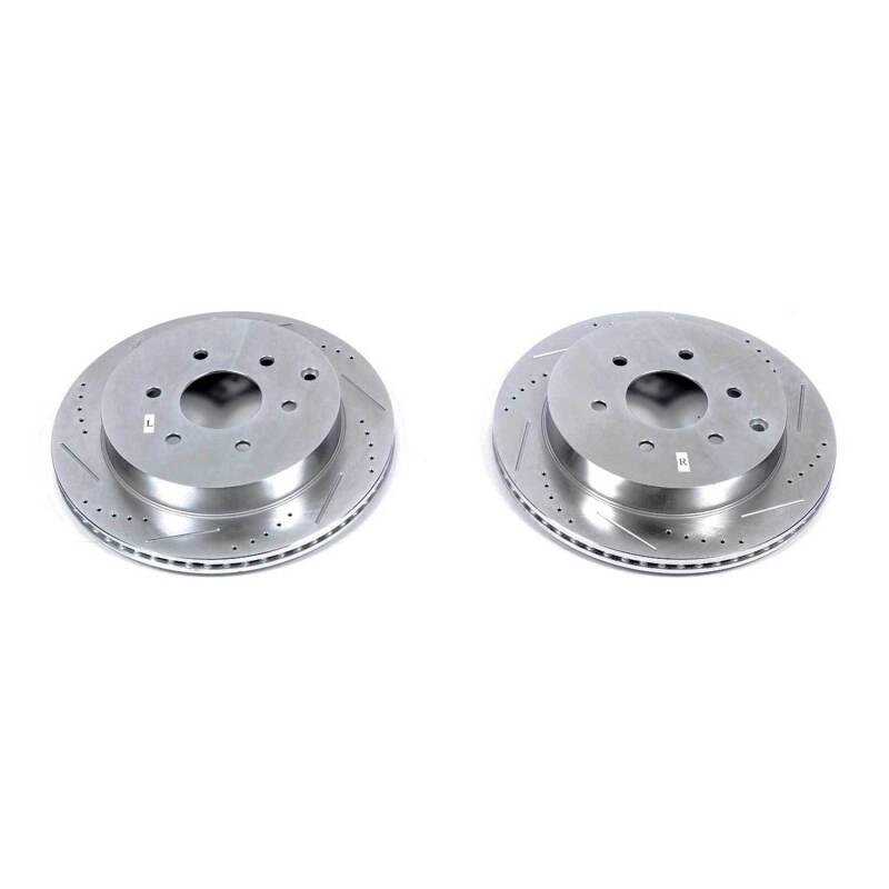 PowerStop fits Infiniti 11-13 QX56 Rear Evolution Drilled & Slotted Rotors -