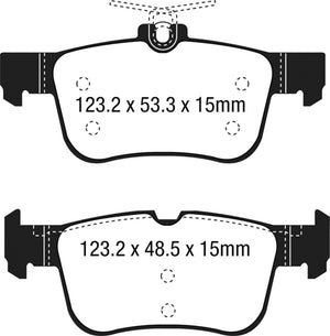 EBC UD1833 15+ fits Ford Edge 2.0 Turbo FWD Ultimax2 Rear Brake Pads