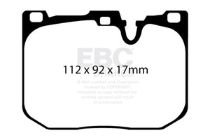 EBC UD1609 14+ fits BMW 228 Coupe 2.0 Turbo Brembo calipers Ultimax2 Front Brake Pads