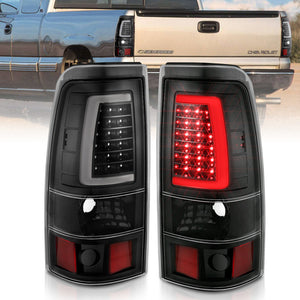 ANZO 311330 1999-2002 fits Chevy Silverado 1500 LED Taillights Plank Style Black w/Clear Lens