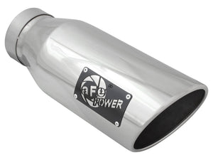 AFE 49T40601-P15  Exhaust Tip Bolt On Polished 4in Inlet x 6in Outlet x 15in Lo