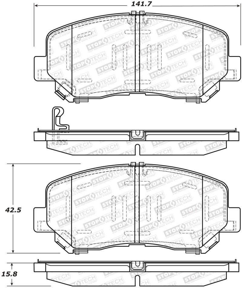 Stoptech 308.1623 Street Brake Pads - Rear