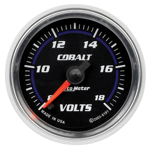 AutoMeter 6191 Autometer Cobalt 52mm 8-18 Voltmeter Electronic Gauge
