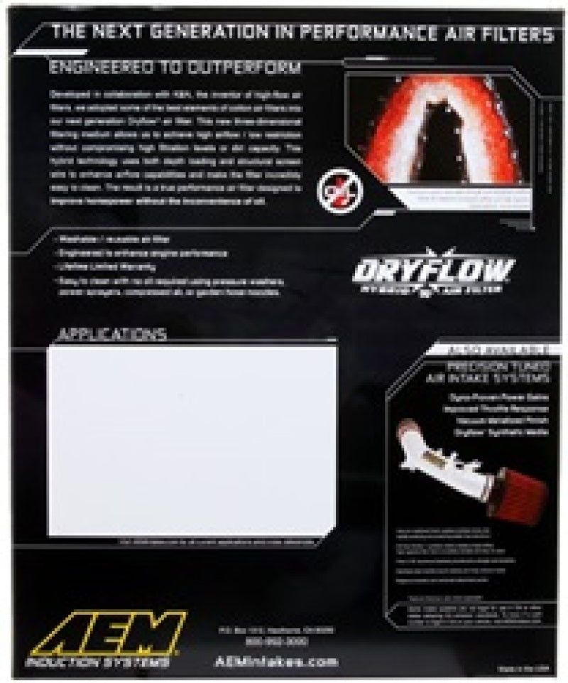 AEM  28-20247 02-07 fits Dodge fits Ram 3.7L (V6)/4.7L-5.9L (V8) Dryflow Panel A