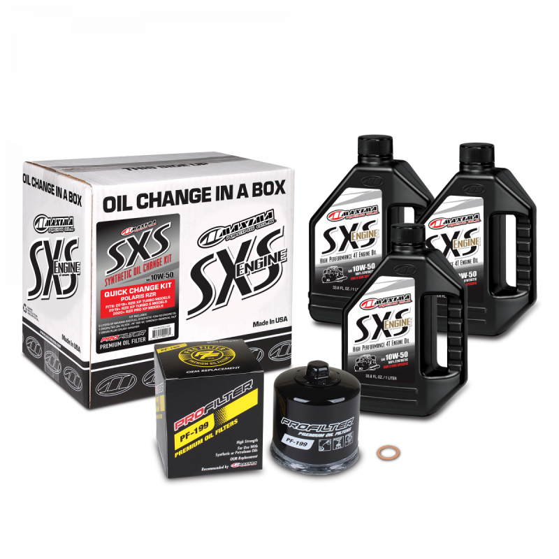 Maxima 90-219013 SxS Quick Change Kit 10W-50 Synthetic w/ Black Filter