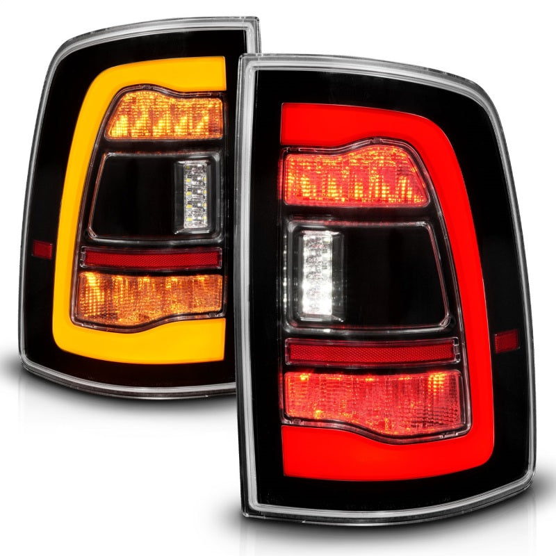 ANZO 311471 fits Dodge 09-18 Ram 1500 Sequential LED Taillights Black w/Switchback Amber Signal