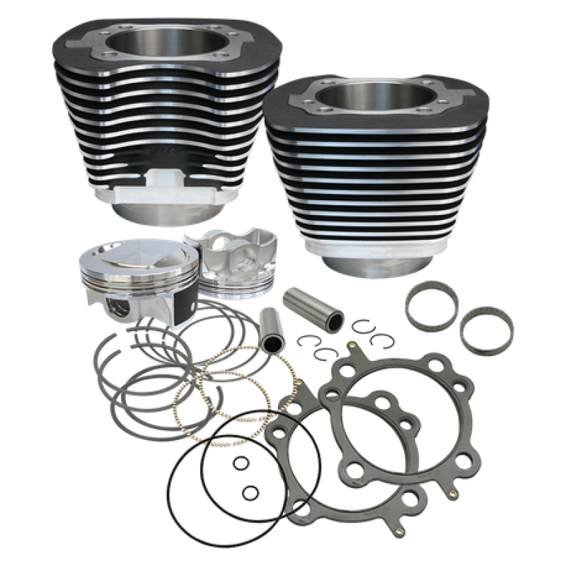 S&S 910-0205 Cycle 99-06 BT 97in Big Bore Cylinder Kit - Wrinkle Black