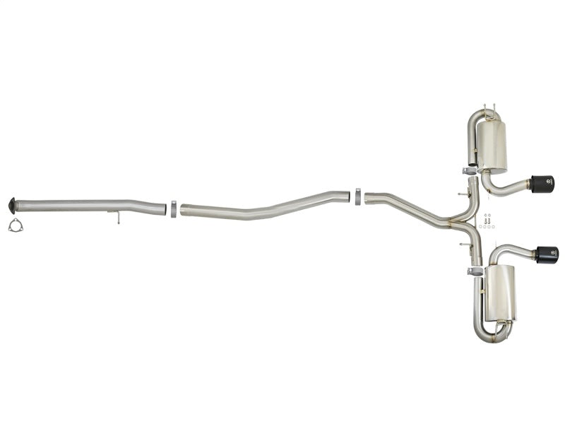 AFE 49-36618-B  3in 304 SS Cat-Back Exhaust w/ Dual Center Black Tips 17+ fits