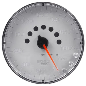AutoMeter P230218 Autometer Spek-Pro Gauge Speedometer 5in 180 Mph Elec. Programmable Silver/Chrome