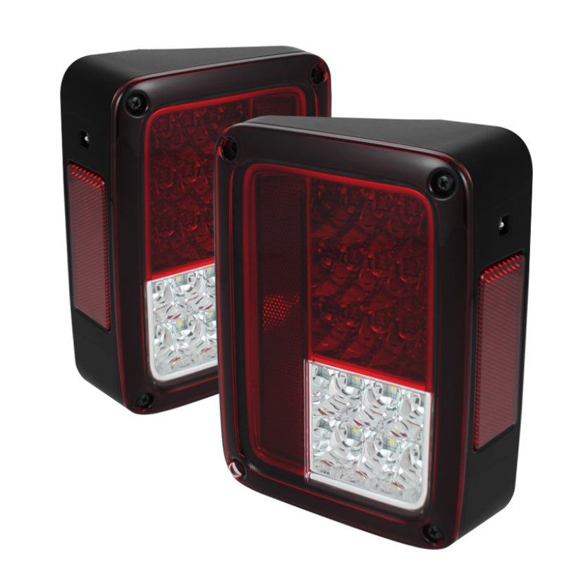 Spyder 5070401 fits Jeep 07-15 Wrangler LED Tail Lights Red Clear ALT-YD-JWA07-