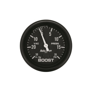 AutoMeter 2310 Autometer Black 2-5/8in 30 In Hg-Vac / 20 PSI Mechanical Vacuum/Boost Gauge