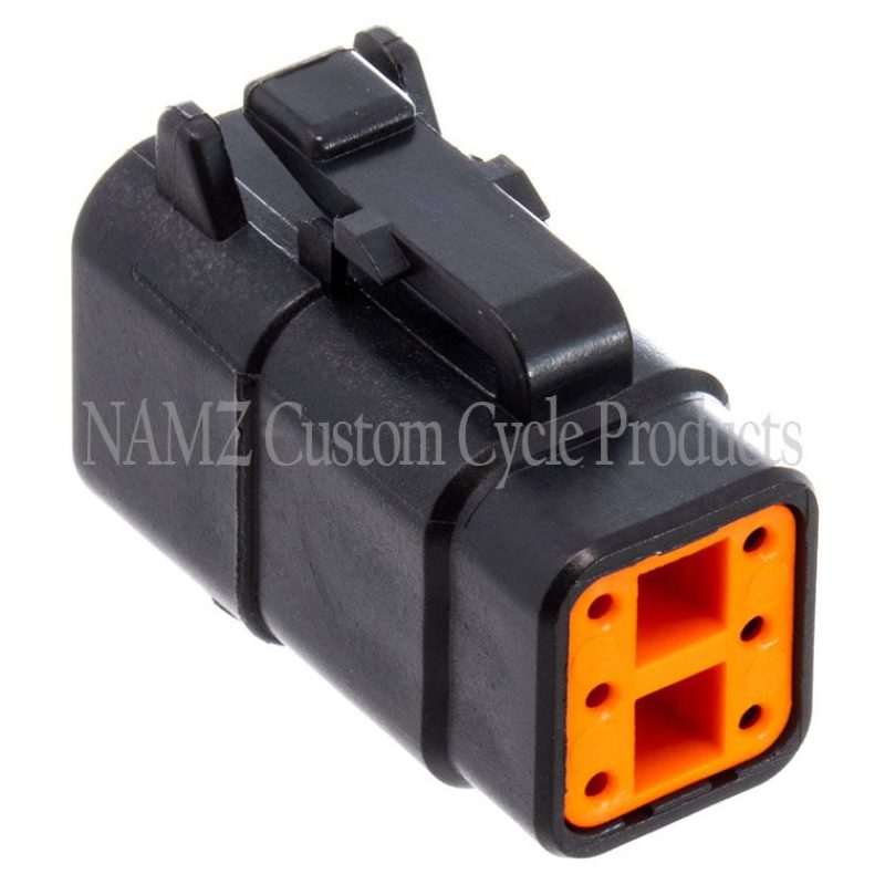 NAMZ MDP-6B Deutsch DTM 6-Position Plug w/6 Stamped Terminals & Wedgelock - Blac