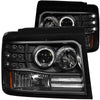 ANZO 111184 1996 fits Ford 92-19 F-150 Projector Headlights w/ Halo Black w/ Side Markers and Parking Lights