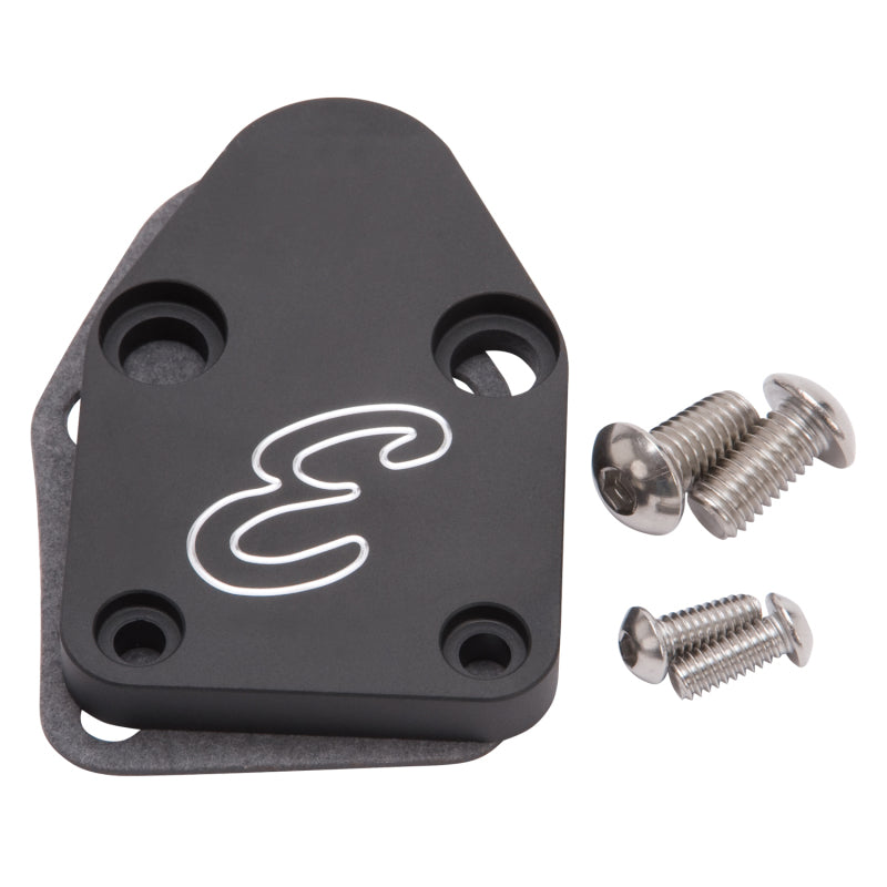 Edelbrock 4020 Fuel Pump Block-Off Plate fits SBC Billet Aluminum