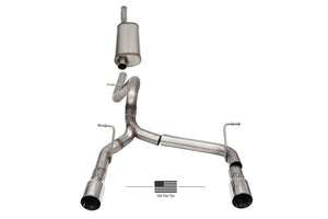 CORSA Performance 21124USA Corsa 2018-2025 fits Jeep Wrangler JLU 3.6L 2.75in Sport Cat-Back Exhaust w/ American Flag Tips