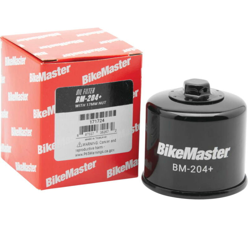 BikeMaster 171724 BM-204+ Oil Black Filter - Black
