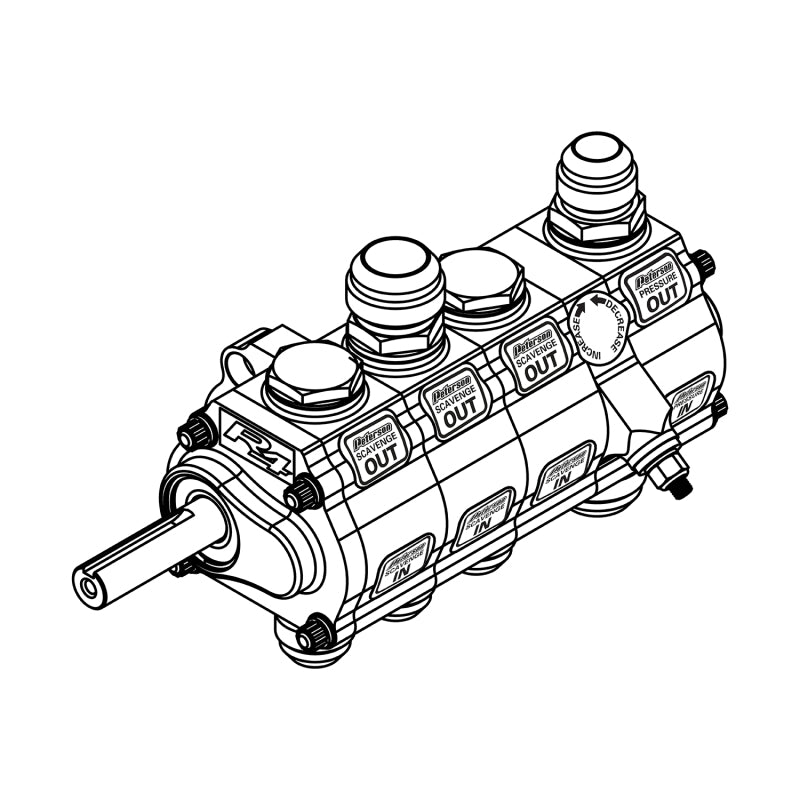Peterson Fluid Systems 791208 R4 4-Stage Oil Pump - Left Side Mount - HV - Rear Drive Drag