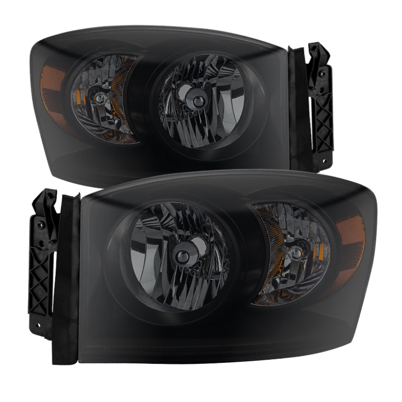 9030369 Xtune fits Dodge 06-08 Ram 1500 Amber Crystal Headlights Black Smoked