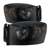 9030369 Xtune fits Dodge 06-08 Ram 1500 Amber Crystal Headlights Black Smoked