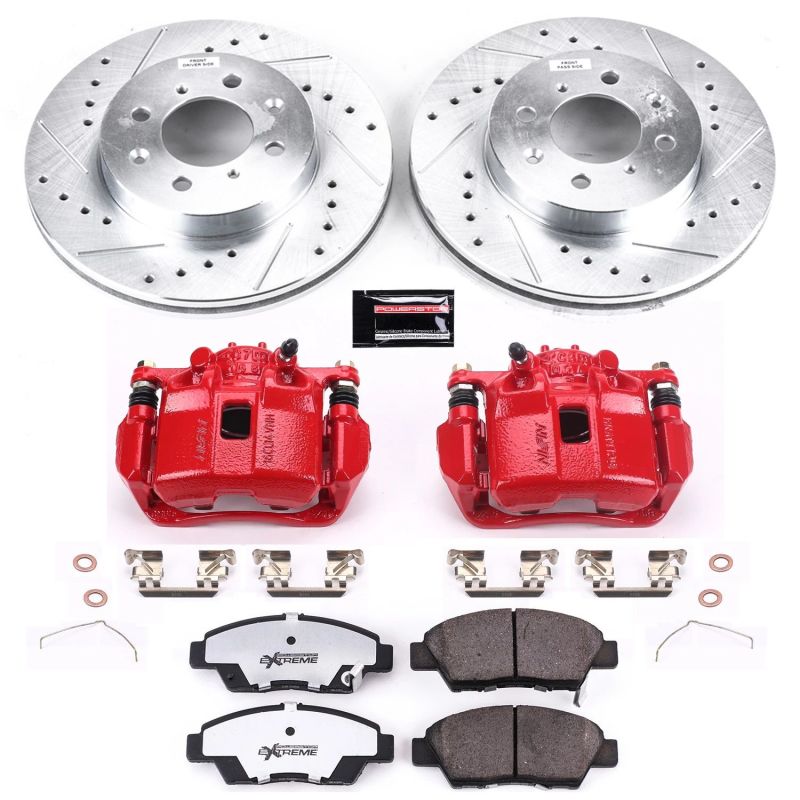 PowerStop KC5382 26 fits Honda Fit Front Z26 Street Warrior Brake Kit w/Calipers