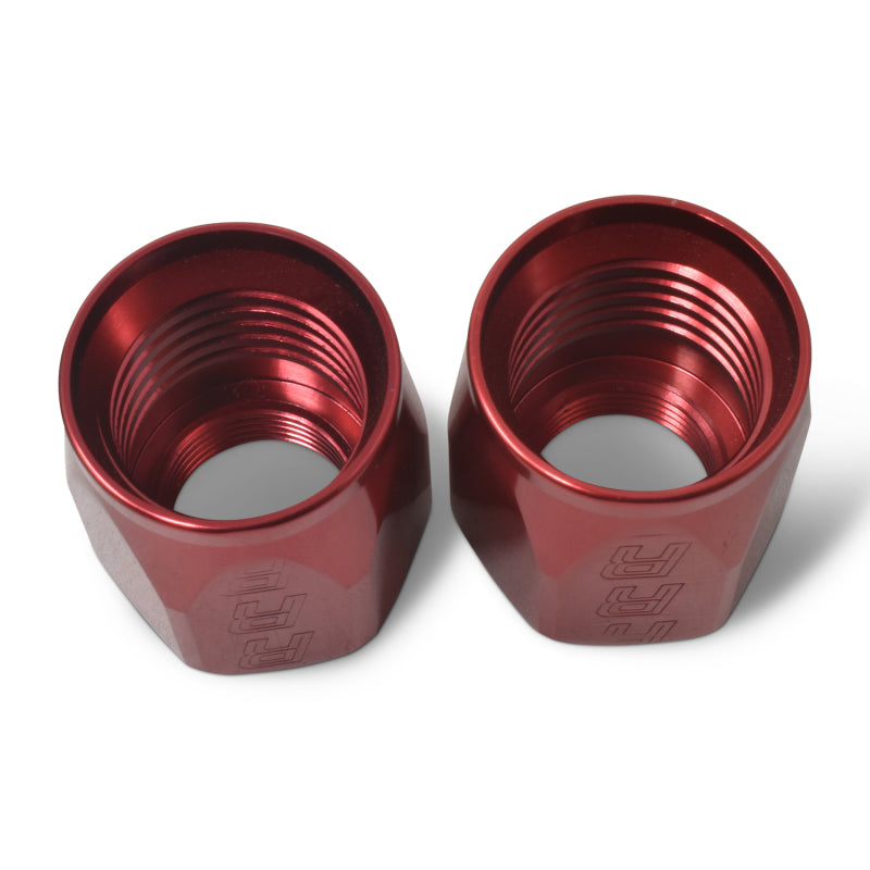 Russell 615520 Performance 2-Piece -6 AN Full Flow Swivel Hose End Sockets (Qty 2) - Polished and Red