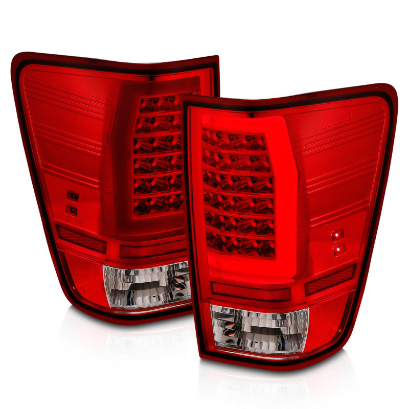 Anzo 311422 04-15 fits Nissan Titan Full LED Tailights Chrome Housing Red/Clear Lens