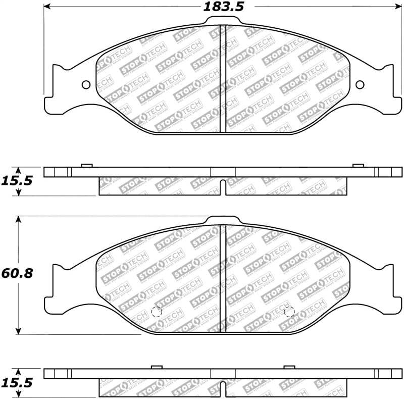 Stoptech 305.0804 Street Select Brake Pads - Rear