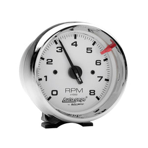 AutoMeter 2304 Autogage 3-3/4in White 8000 RPM Pedestal Mount Tachometer