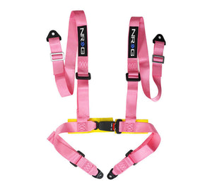 NRG SBH-4PC-SPK 4 Point Seat Belt Harness / Buckle Lock- Pink