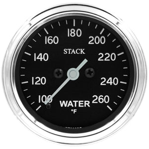 AutoMeter ST3308C Autometer Stack 52mm 100-260 Deg F 1/8in NPTF Male Pro Stepper Motor Water Temp Gauge - Classic