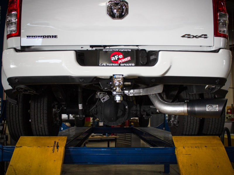 AFE 49-42075-B Bore-HD 5in 409SS DPF-Back Exhaust System w/Black Tip 19-20 fits