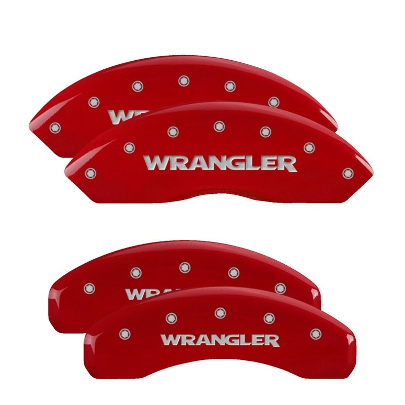 MGP 42019SWRGRD 4 Caliper Covers Engraved Front & Rear 2018 fits Jeep Wrangler R