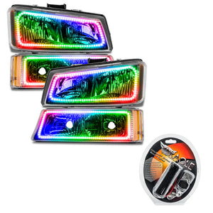 ORACLE Lighting 8205-330 Oracle 03-06 fits Chevy Silverado Pre-Assembled Headlights w/ Parking Lights - ColorSHIFT