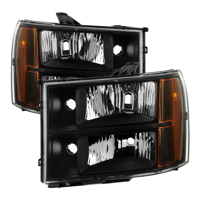 Xtune 9034749 fits GMC 07-13 Sierra Crystal Headlights Black HD-JH-GSIE07-AM-BK