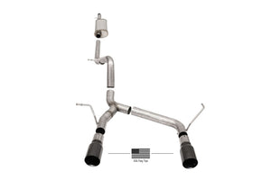 CORSA Performance 21122BLKUSA Corsa 07-18 fits Jeep Wrangler JKU 3.6L/3.8L 2.75in Sport Cat-Back Exhaust w/ 4in American Flag BlacTips