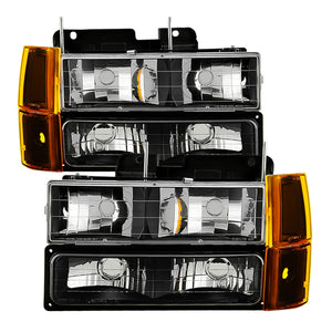 9034442 Xtune fits GMC 94-99 Yukon Headlights w/ Corner & Parking Lights 8pcs