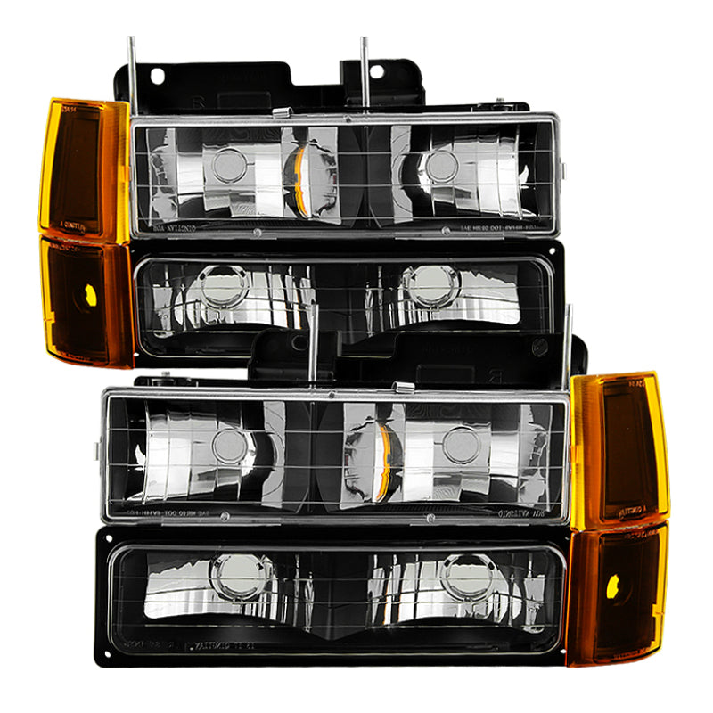 9034442 Xtune fits GMC 94-99 Yukon Headlights w/ Corner & Parking Lights 8pcs