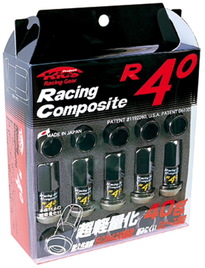 Project Kics KRC03K 12x1.25 R40 Lug Nuts - Black (20 Pcs)