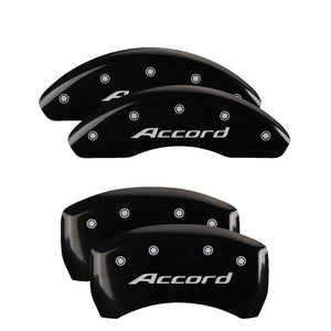 MGP 20224SACCBK 4 Caliper Covers Engraved Front fits Accord Rear Accord Black Fi