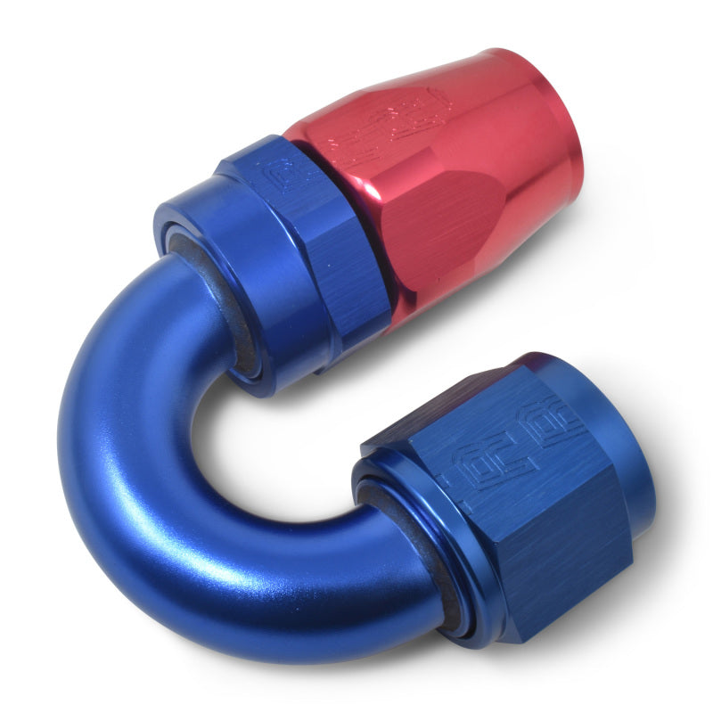 Russell 613500 Performance -6 AN Red/Blue 180 Degree Full Flow Swivel Hose End (With 9/16in Radius)