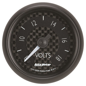 AutoMeter 8091 Autometer GT Series 52mm Full Sweep Electronic 8-18 Volts Voltmeter