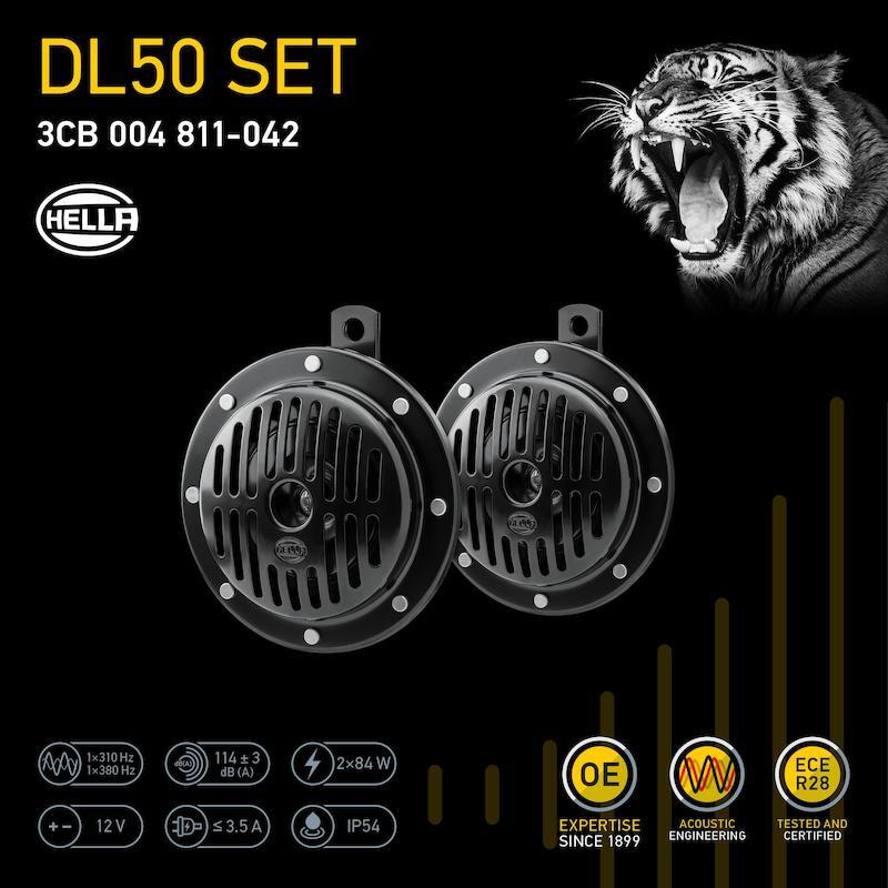 Hella LA004811042 Supertone Horn Kit 12V 310/380HZ HTone Black