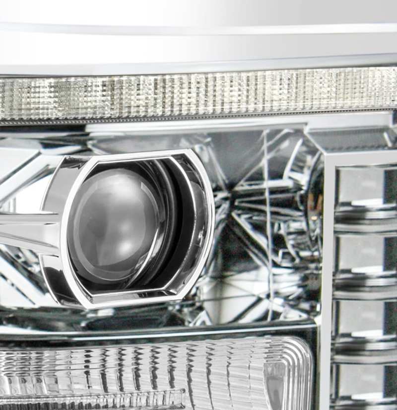 AlphaRex 880141 fits Ford 11-16 F-250 SD PRO-Series Projector Headlights Plank Style Design Chrome w/Seq Signal