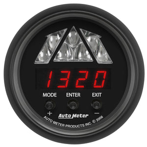 AutoMeter 2676 Autometer Z-Series 2-1/16in Tachometer Digital 16000 RPM w/ LED Shift Light