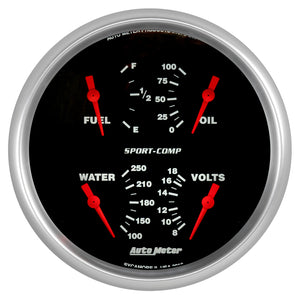 AutoMeter 3919 Autometer Quad 5in. 0-90 Ohm Electric Sport-Comp Gauge
