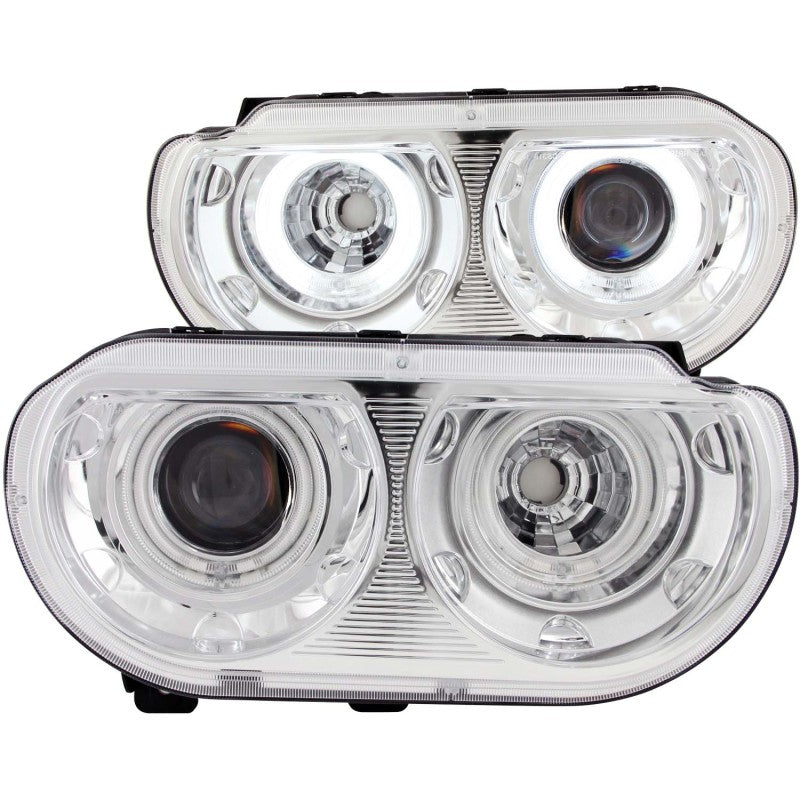 ANZO 121307 2014 fits Dodge 08-20 Challenger Projector Headlights w/ Halo Chrome (CCFL)